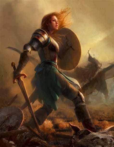 Female warrior against witches